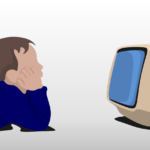 Illustration Kind vor dem Fernseher