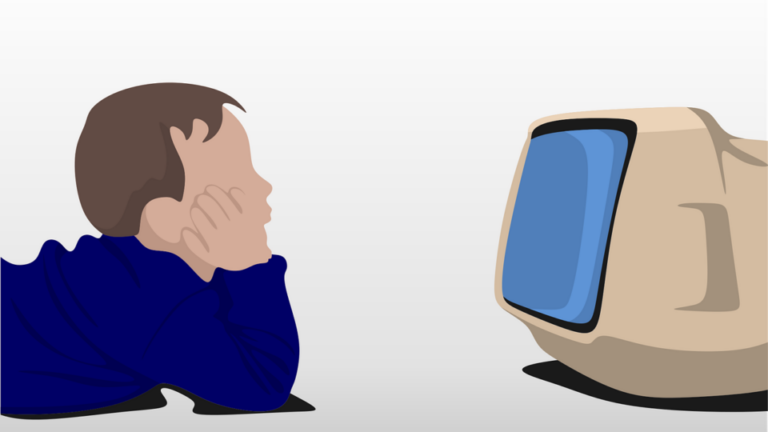 Illustration Kind vor dem Fernseher