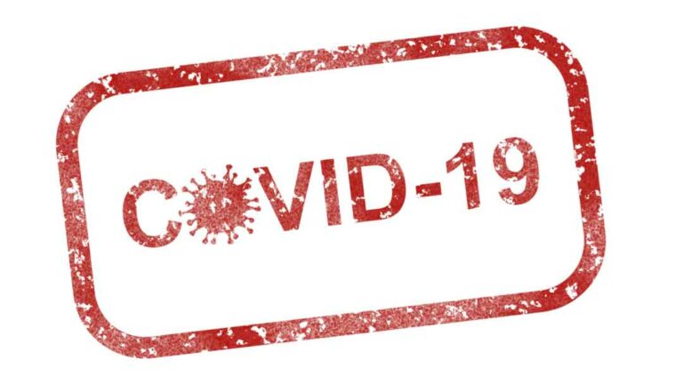 Covid 19 Stempel in rot