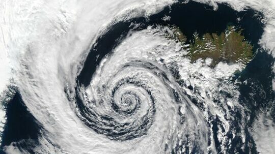 Satellitenbild eines Orkans
