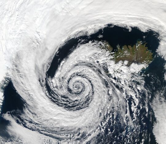 Satellitenbild eines Orkans