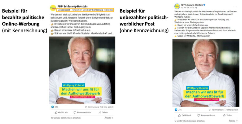 2 Posts im Vergleich mit Kennzeichnung und ohne