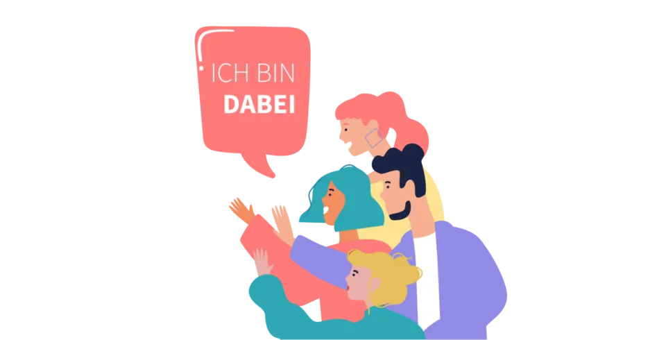 Markt- und Sozialforschung Illustration "Ich bin Dabei"